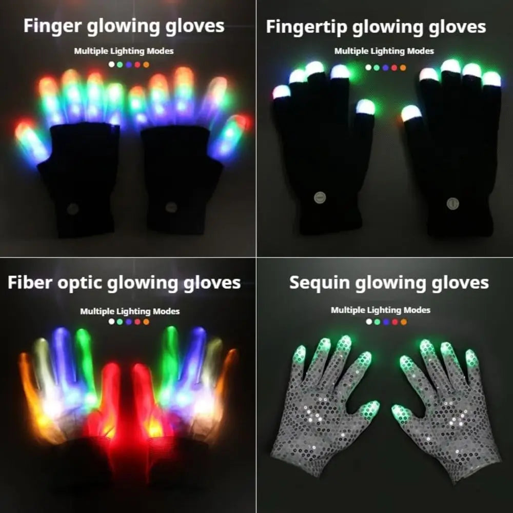 Vibrant LED Light Show Gloves