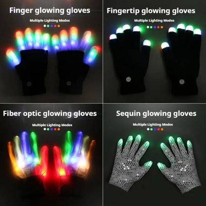 Vibrant LED Light Show Gloves